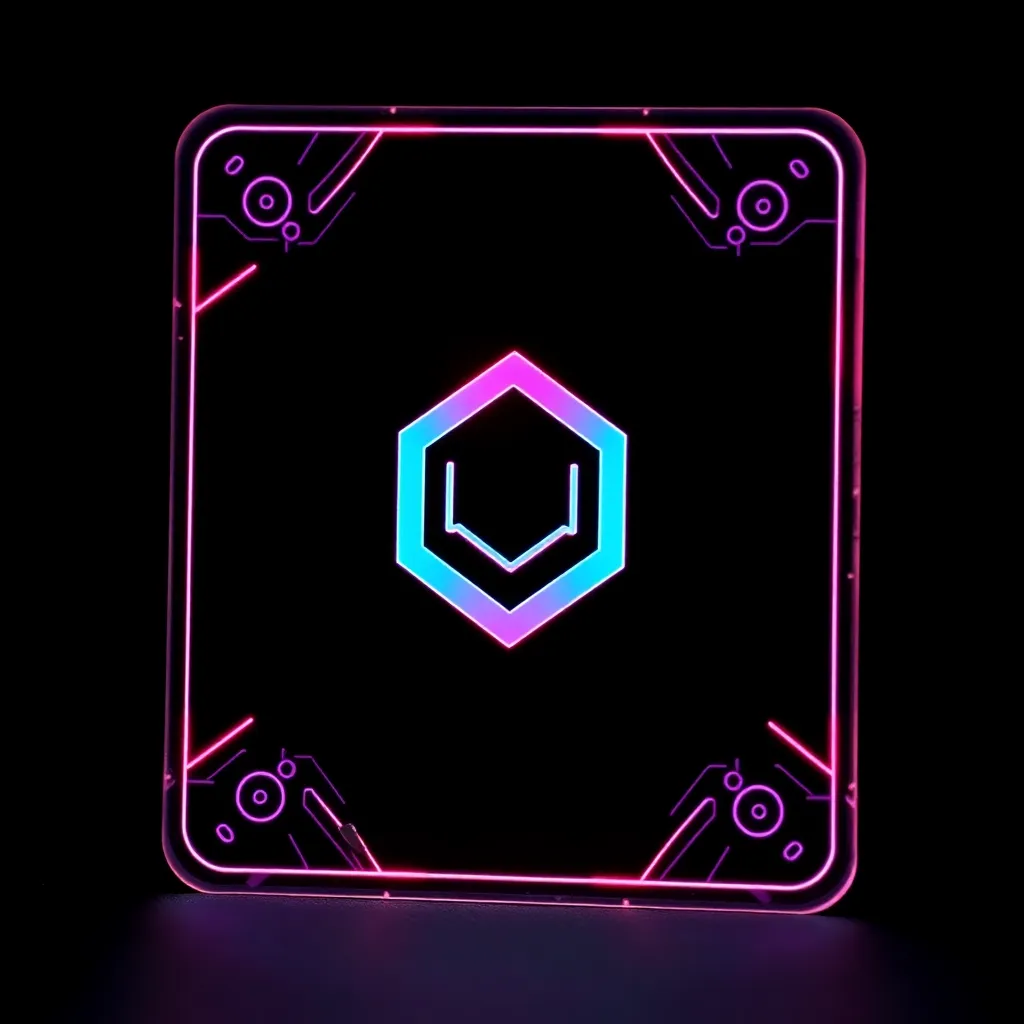 Black and Neon Pink with synth teal and black background